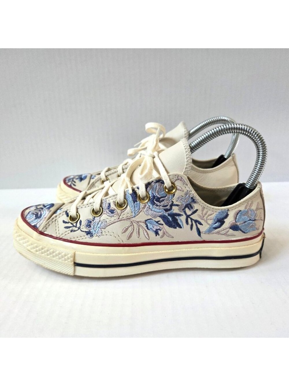 Converse Shoes Womens 6 Chuck 70 Low Parkway Floral Embroidery Leather Sneakers